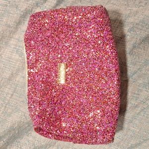 Packed Party Pink Glitter Pouch Zipper Make Up Cosmetic Clutch Purse Travel